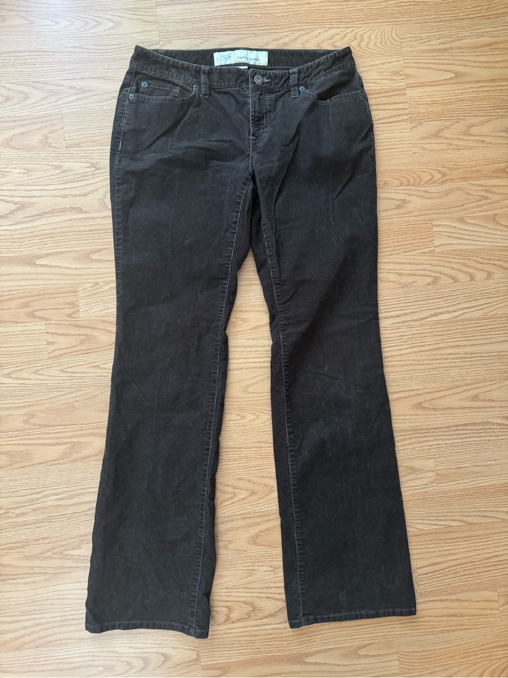 LOFT Dark Brown Stretch Corduroy Flare Boot cut pants- 6
